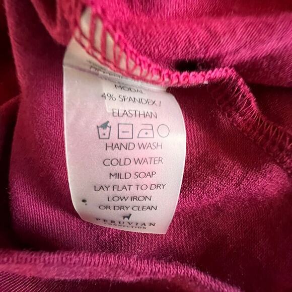 Peruvian Connection Knit Midi Dress Belted Scoop Neck Minimalist Red Size Large - Picture 8 of 9